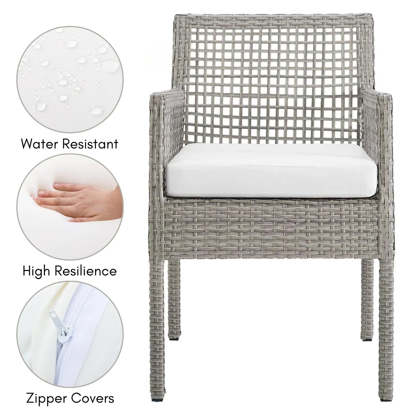 Paloma 1-Piece Outdoor Rattan Wicker Patio Dining Chair