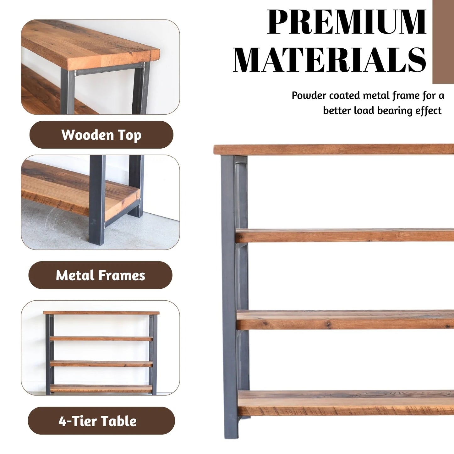 Blanca 4-Tier Sheesham Wood Top Book Shelf