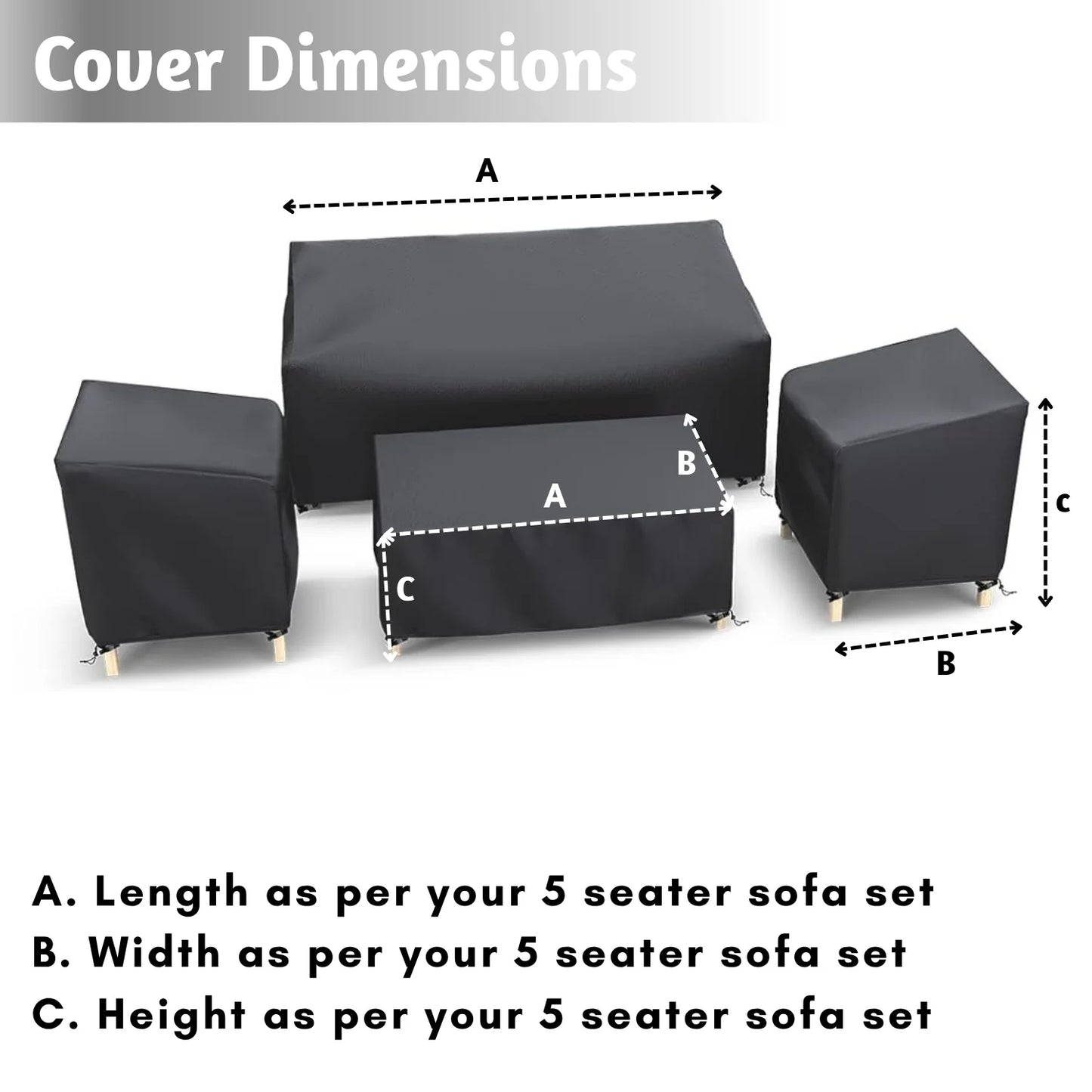 Munisa Outdoor Five Seater Sofa Cover