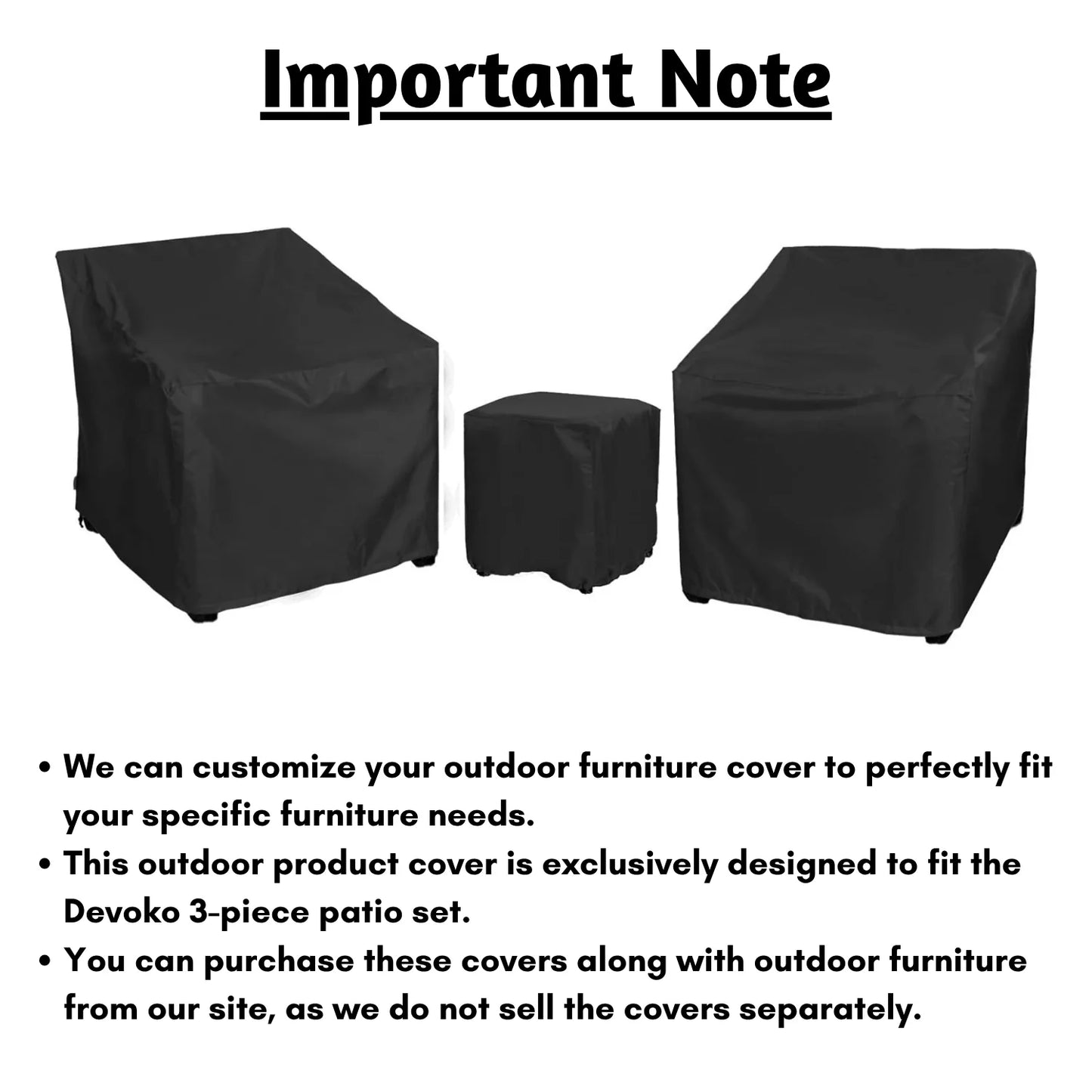 Devanshi Outdoor 3-Piece Patio Set Cover