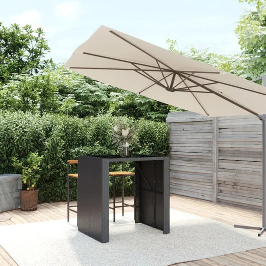Dominga Outdoor Rattan Wicker Bar Table