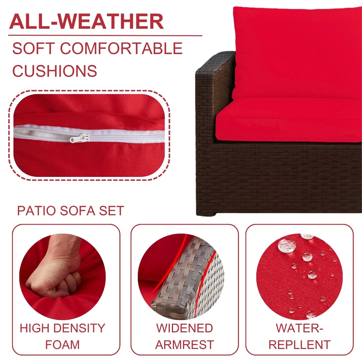 Poorvi Outdoor 7-Seater Wicker Sectional Sofa Set