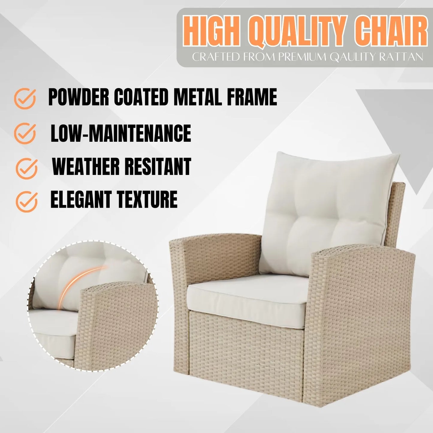 Gisla Outdoor Rattan Wicker 4-Piece Patio Sofa Set