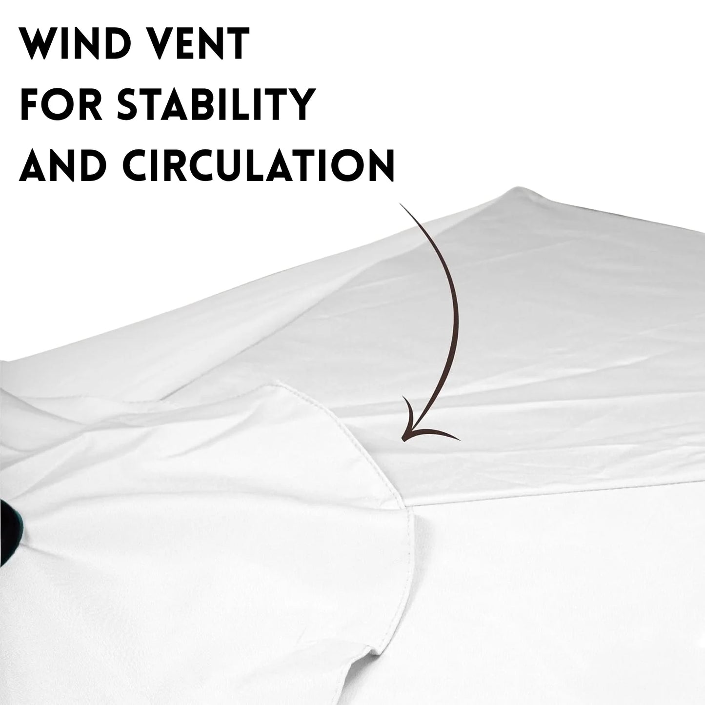 Lin 9ft White Color Outdoor Patio Umbrella with Centre Pole