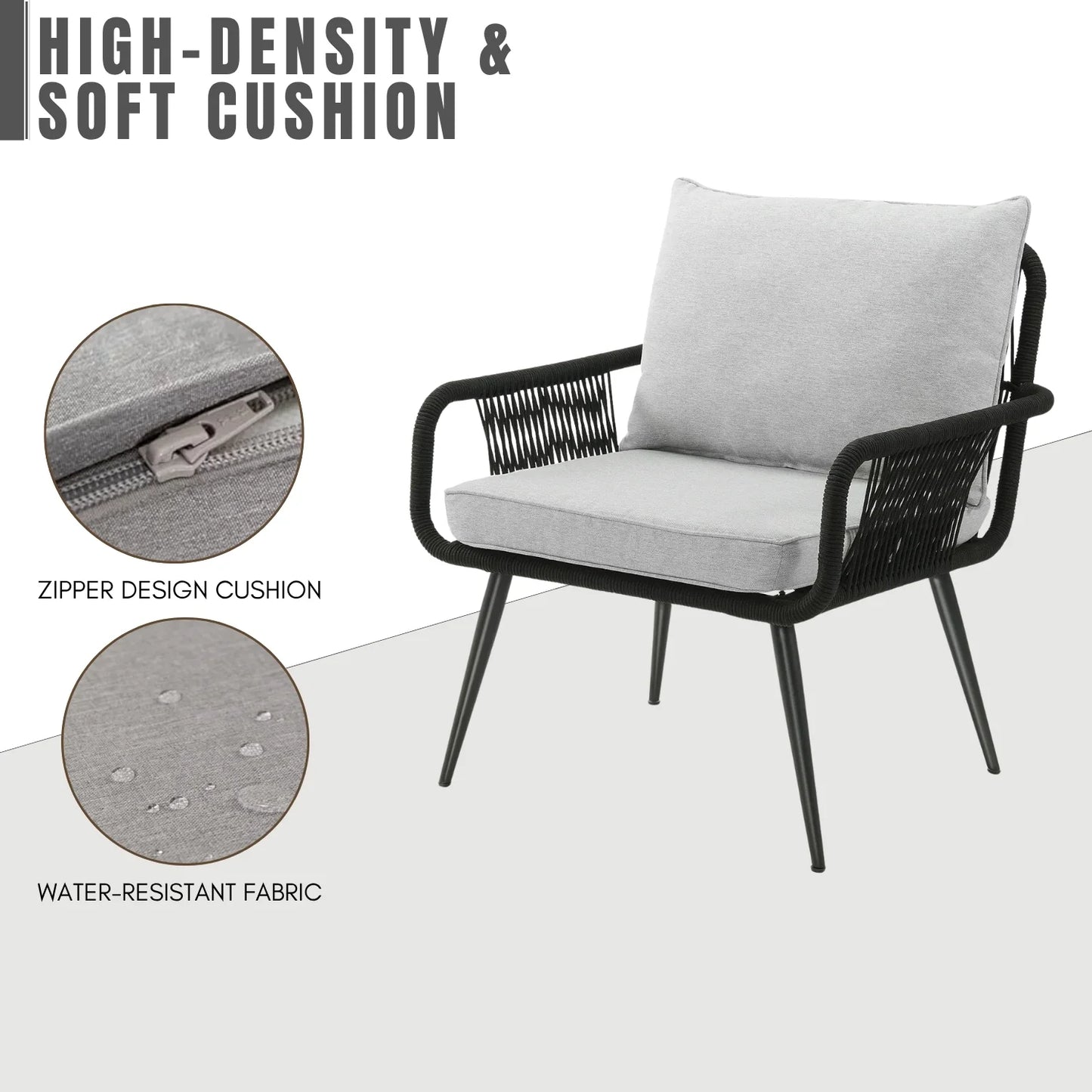 Catalina 3-Piece Rope Patio Set - Perfect for Outdoor Entertaining