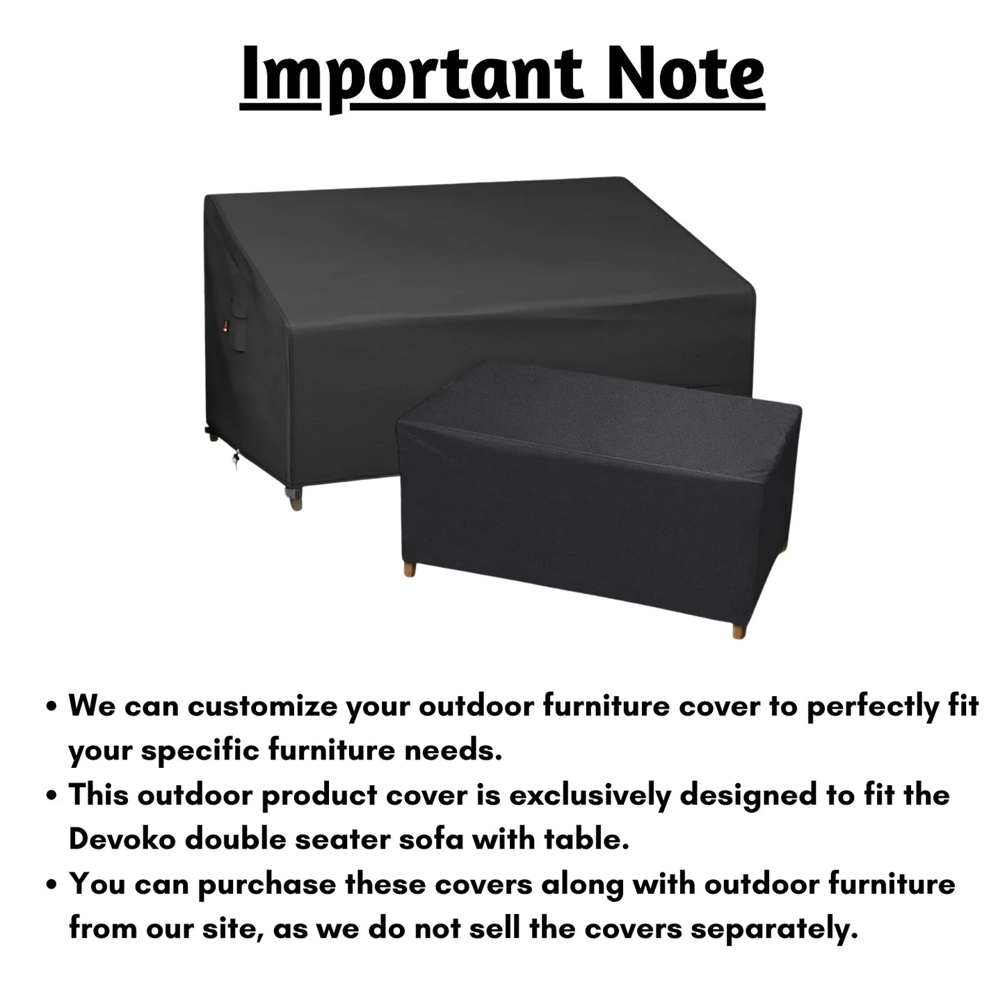 Kawkab Outdoor Double Seater Sofa With Table Cover