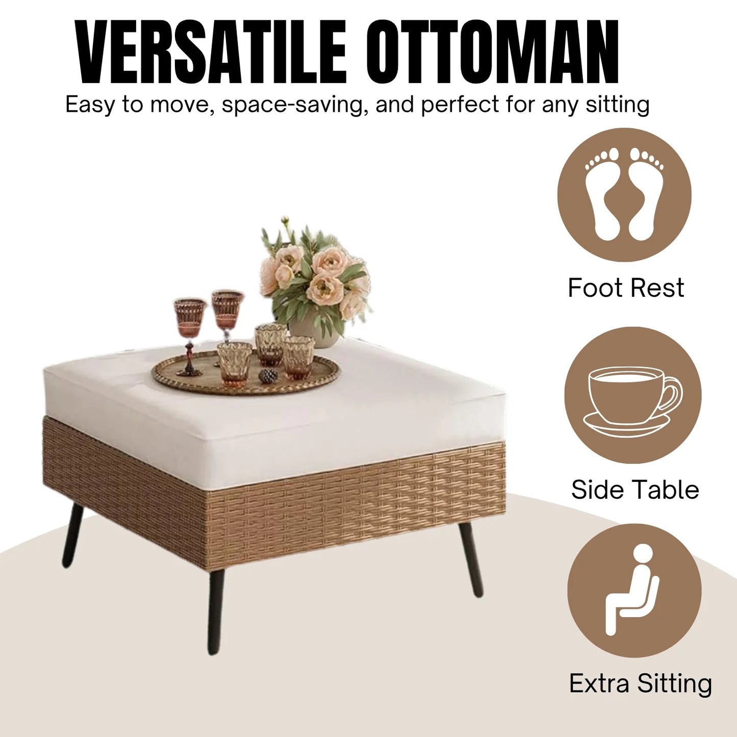 Ottilie Outdoor Rattan Wicker 8-Seater Sofa Set