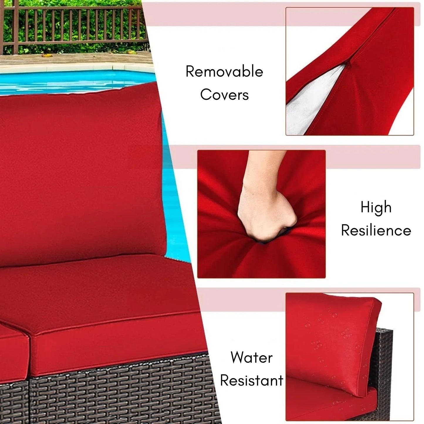 Selene 2-Piece Outdoor Wicker Armless Sofa