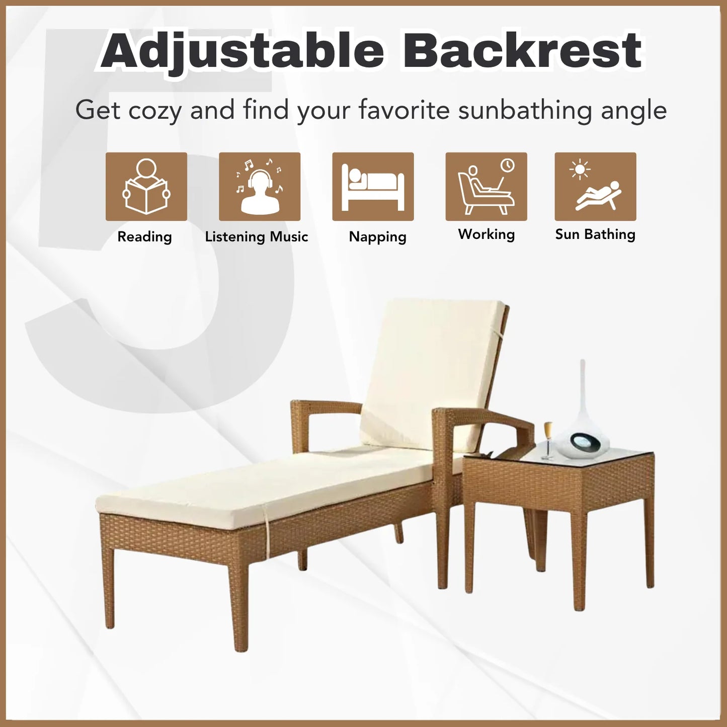 Winslet Outdoor Wicker Lounge Chair With Side Table