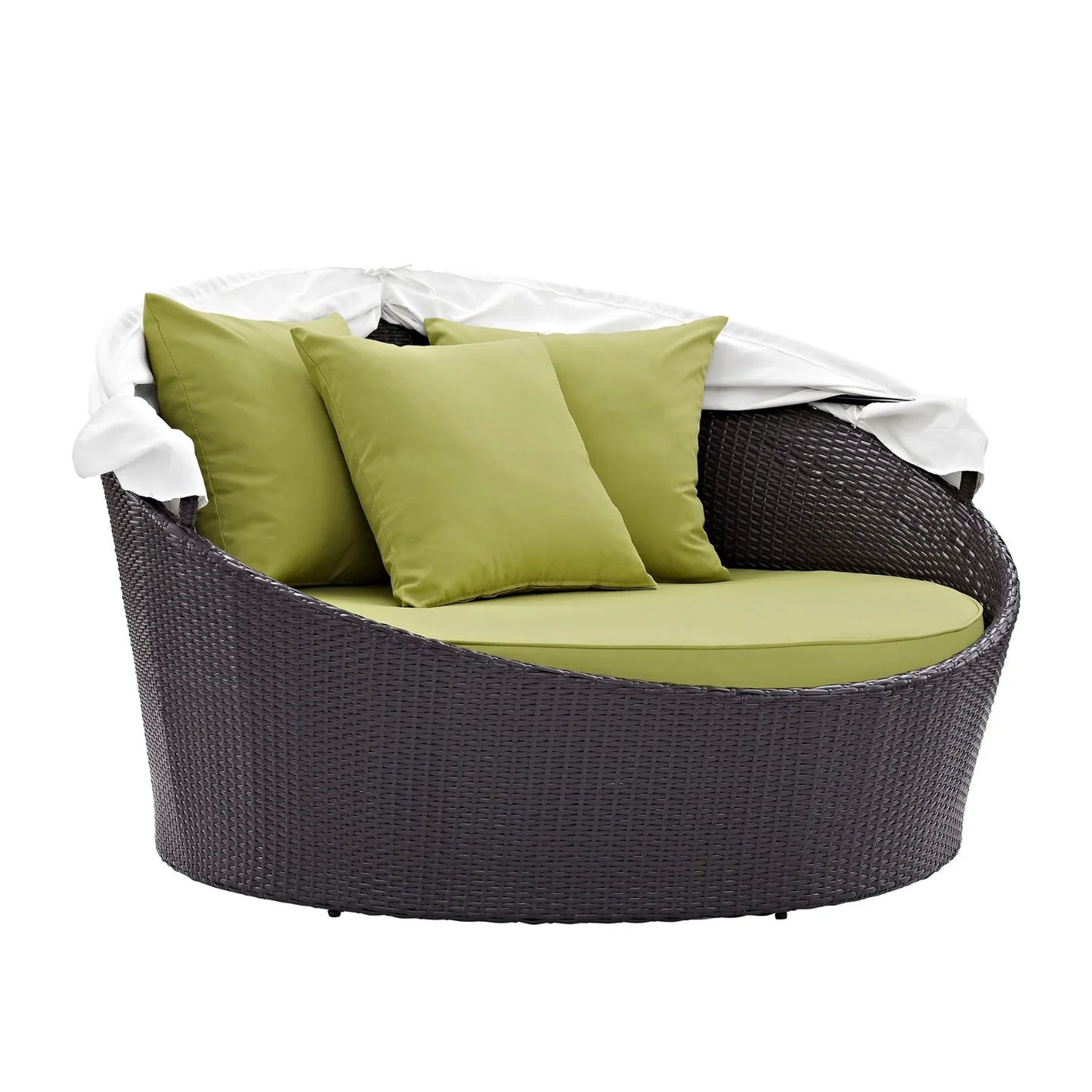 Titilayo Outdoor Rattan Wicker Patio Daybed with Retractable Canopy