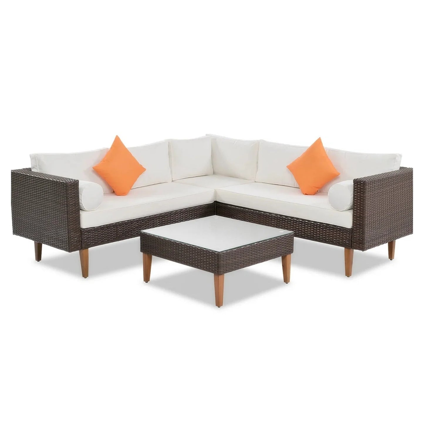 Manuela 3-Pieces Outdoor Wicker L-Shape Sofa Set