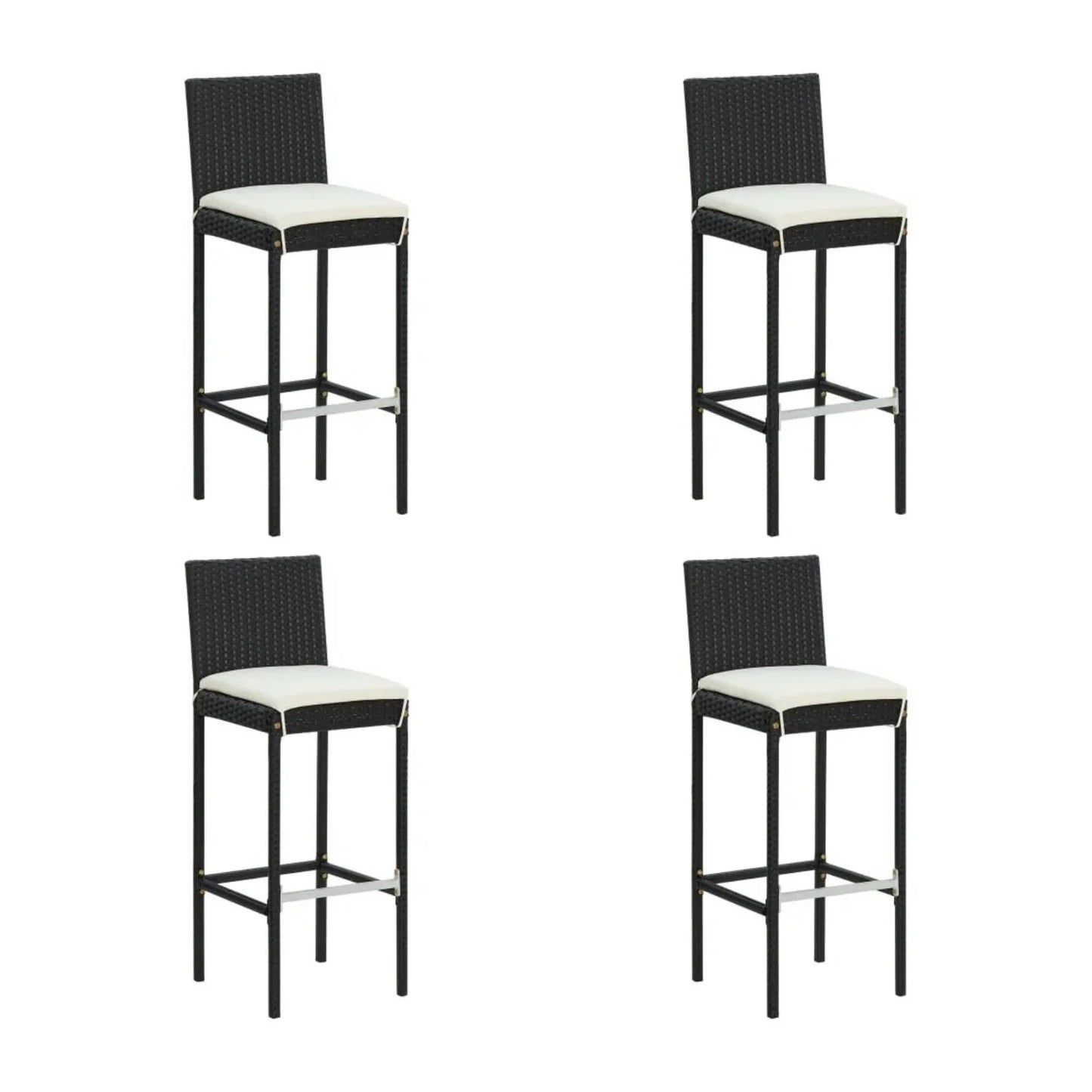 Qing 5-Piece Outdoor Rattan Wicker Bar Set with Wicker Top Table