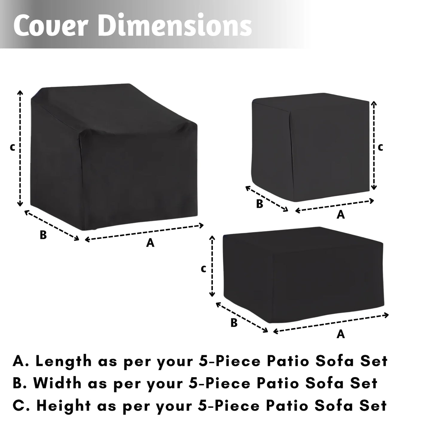 Ning 5-Piece Patio Sofa Set Cover