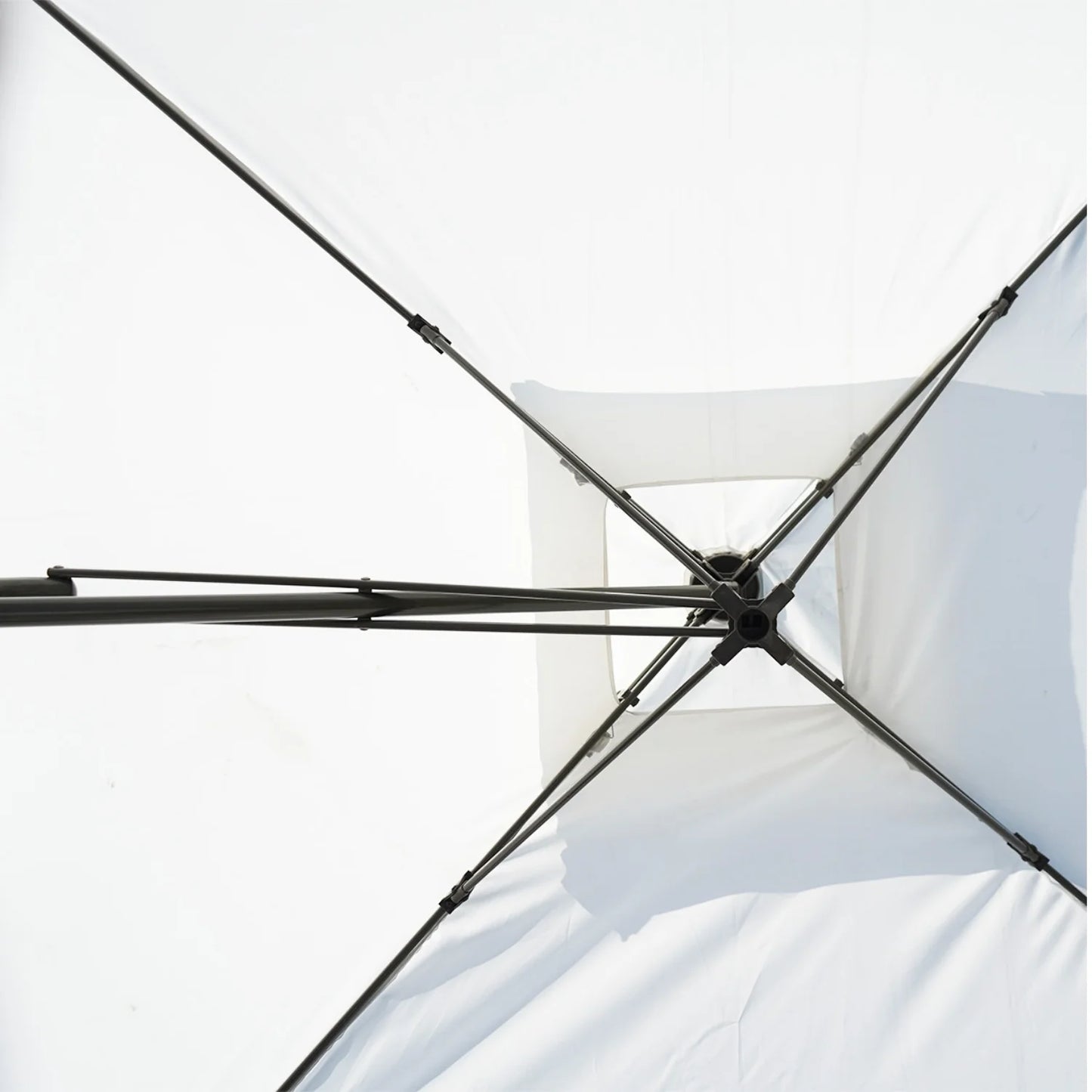 Eshwari 10ft Side Pole Square Shape Outdoor Umbrella With Marble Base (White)