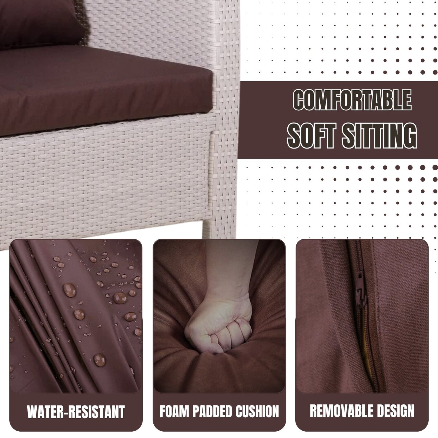 Ghada Outdoor All-Weather Wicker Single Seater Sofa