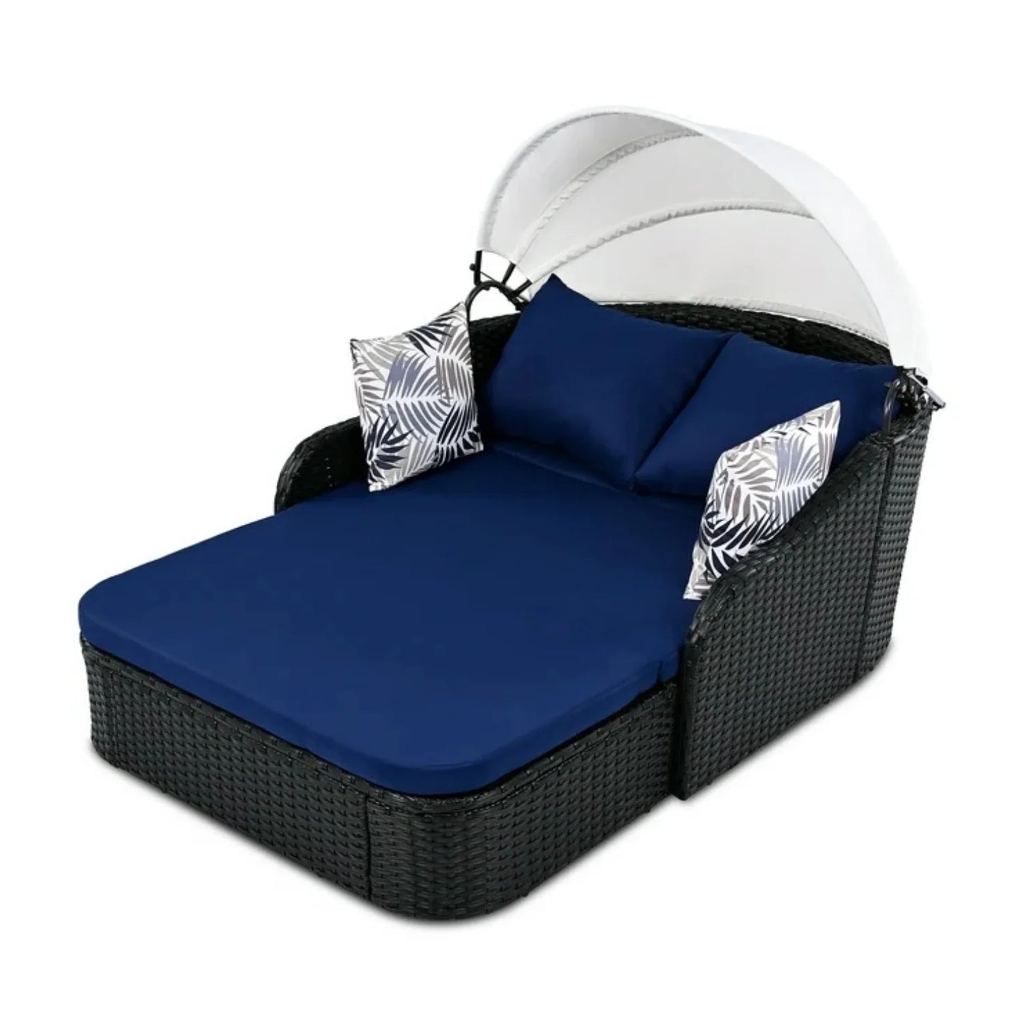 Vilde Outdoor Rattan Wicker Double Seater Canopy Daybed