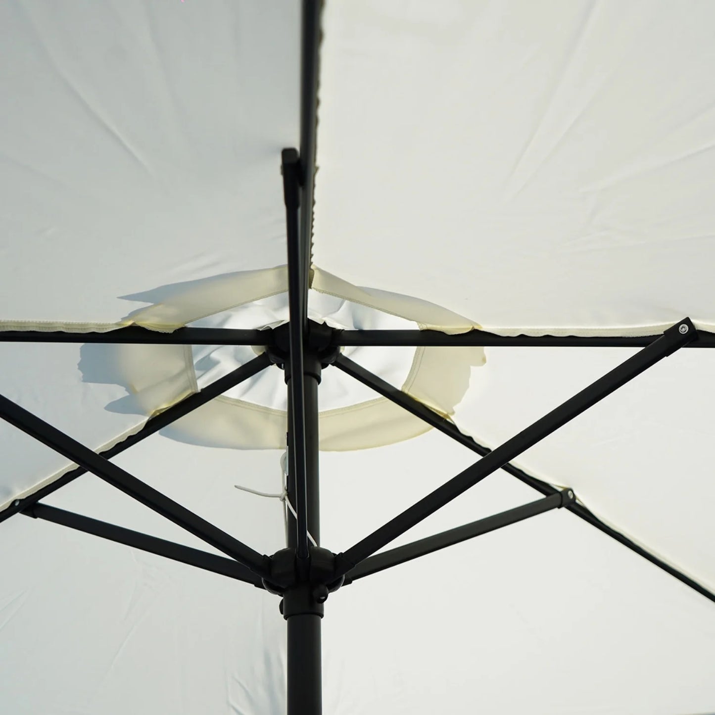 Lin 9ft White Color Outdoor Patio Umbrella with Centre Pole
