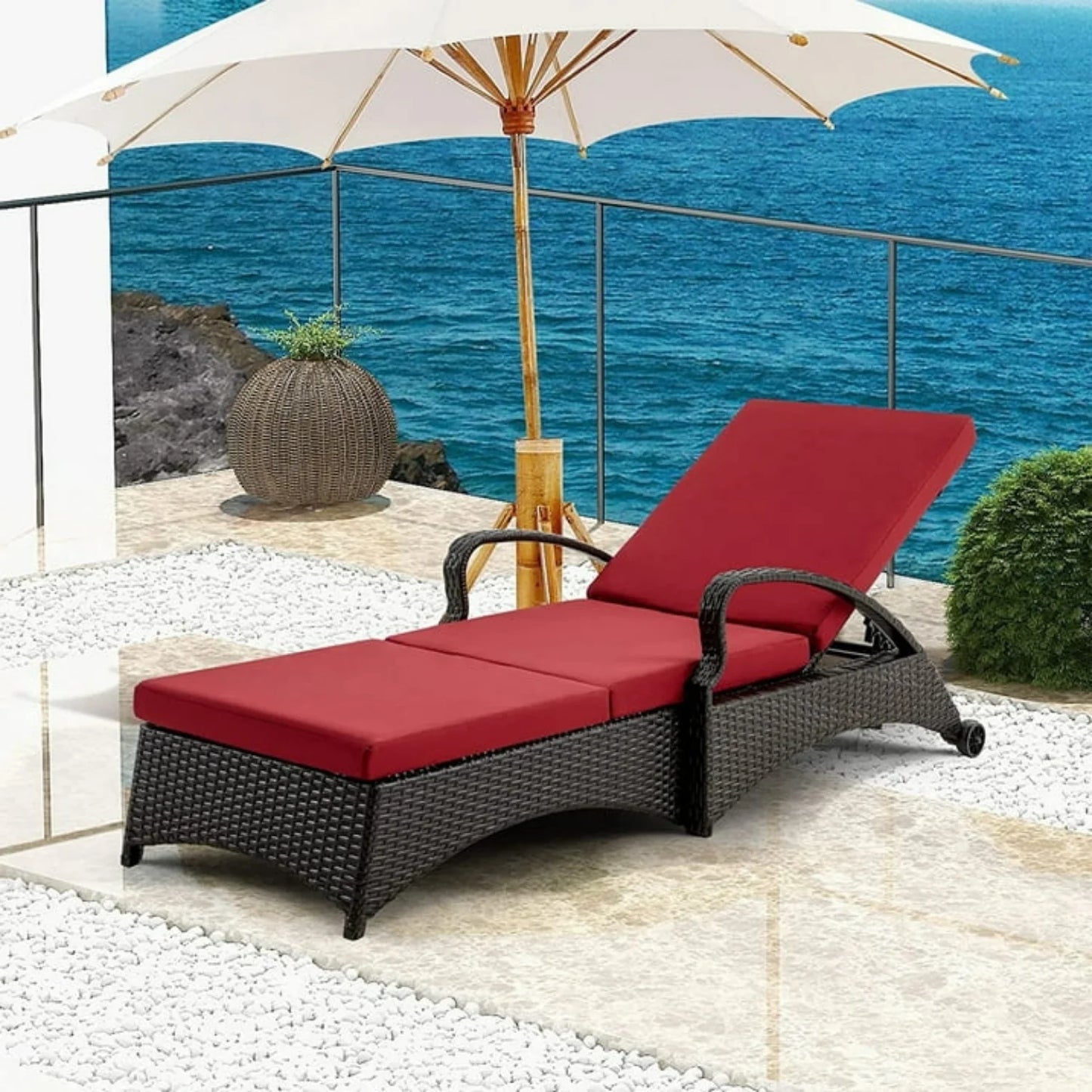 Abir Outdoor All-Weather Wicker Lounger