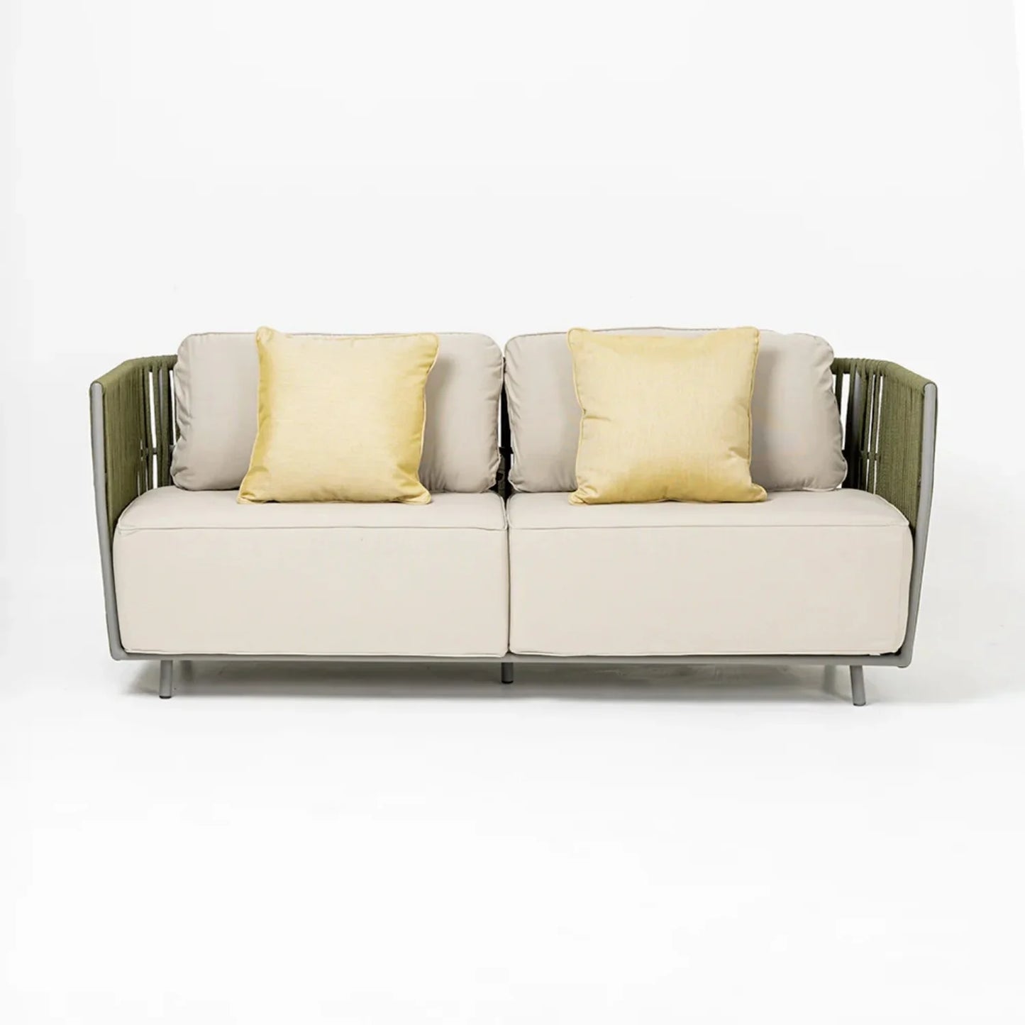Alma All-Weather Rope 5 Seater Sofa Set With Glass Top Table