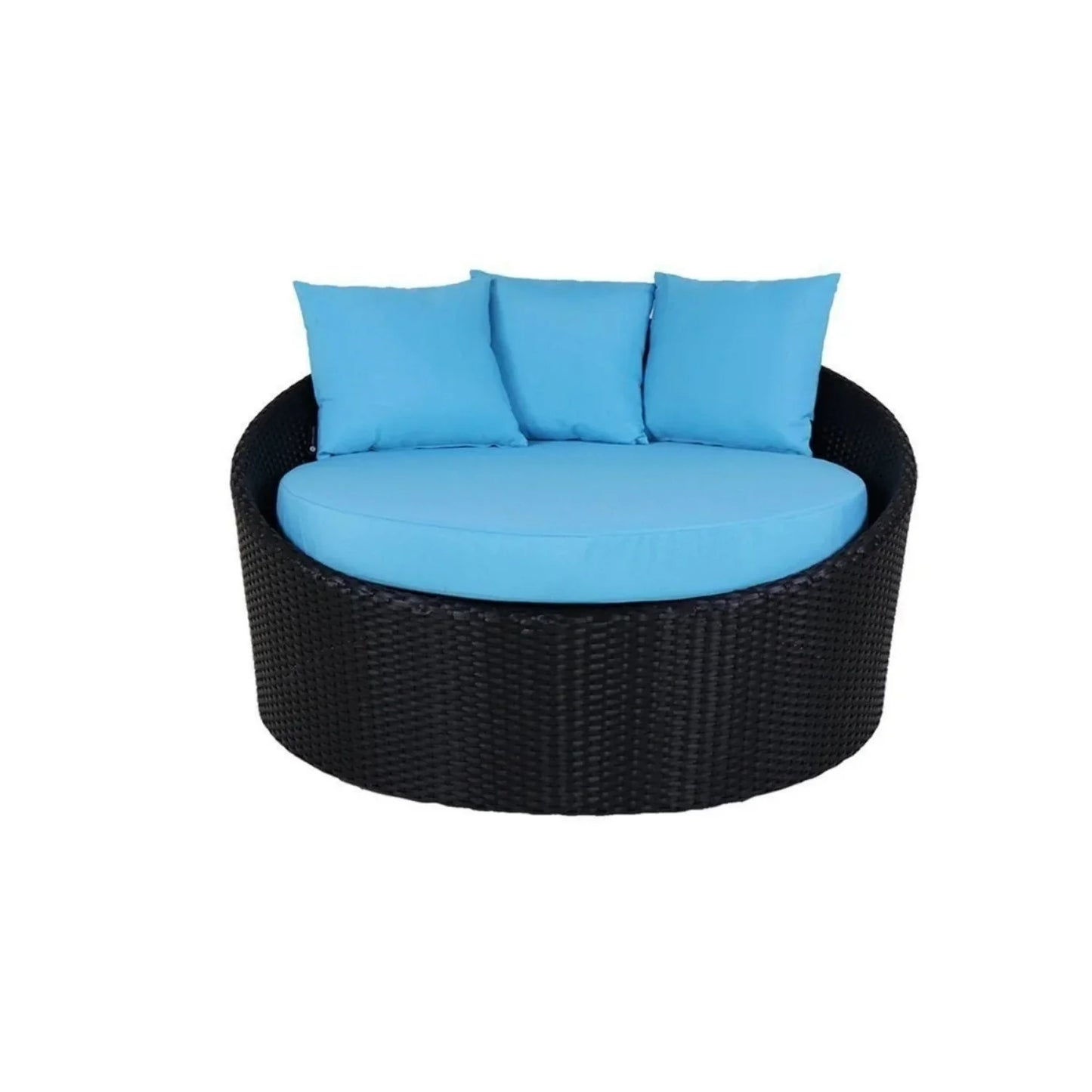 Johanne Outdoor Rattan Wicker Daybed with Glass Top Table