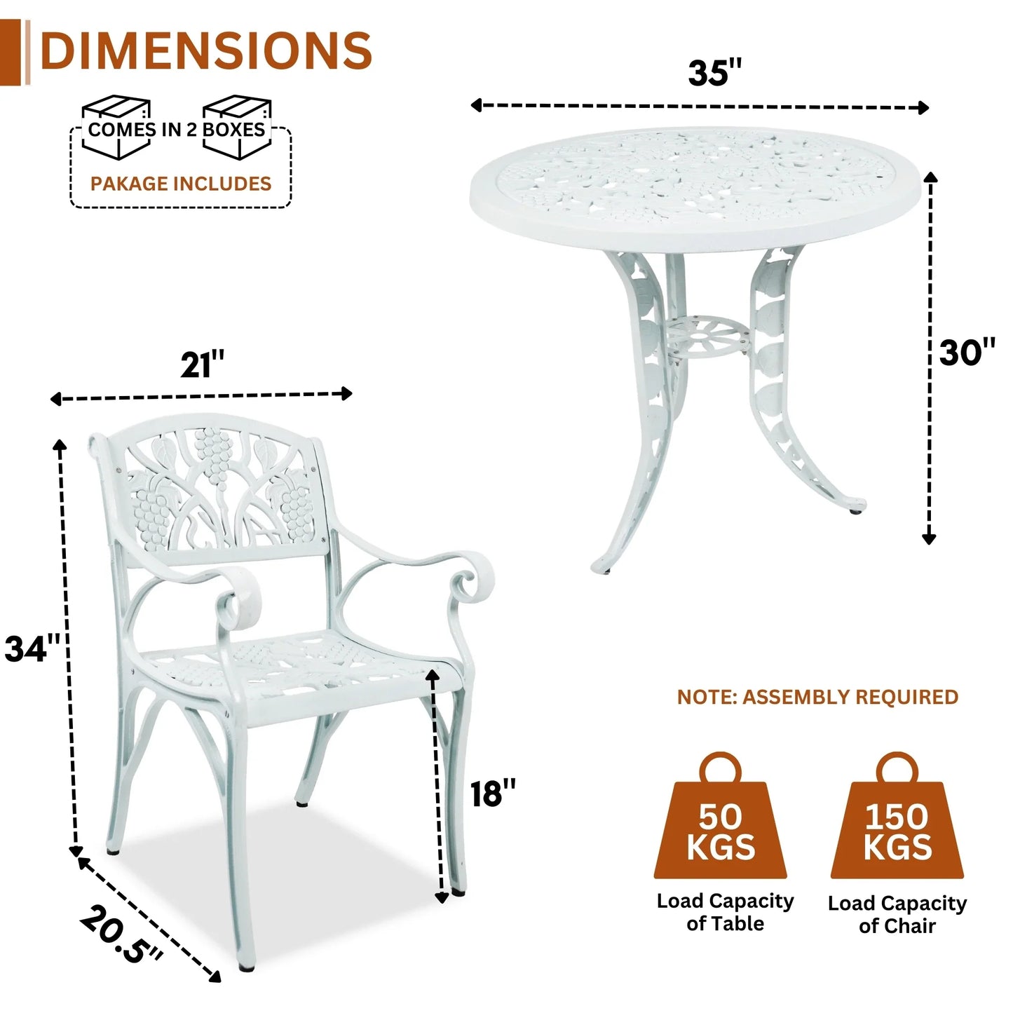 Gabriela Aluminium Outdoor 5-Piece Patio Bistro Set