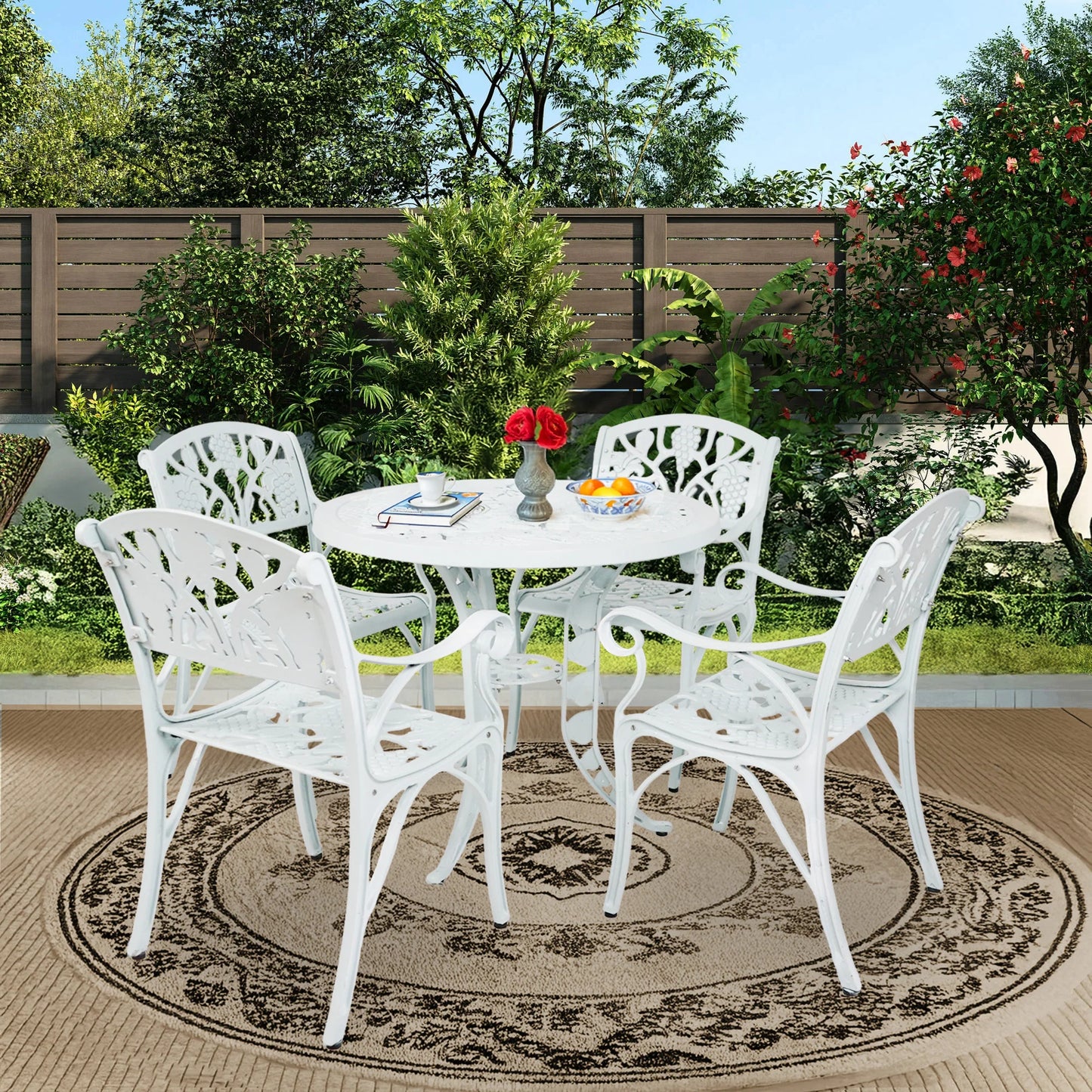 Gabriela Aluminium Outdoor 5-Piece Patio Bistro Set