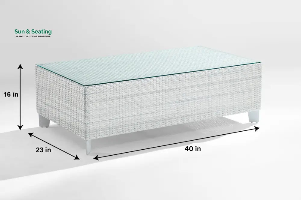 Astrol Outdoor Garden Balcony Sofa Set 3 Seater seater 1 Double Seater 1 Single Seater and 1 Center Table (White) Sofa