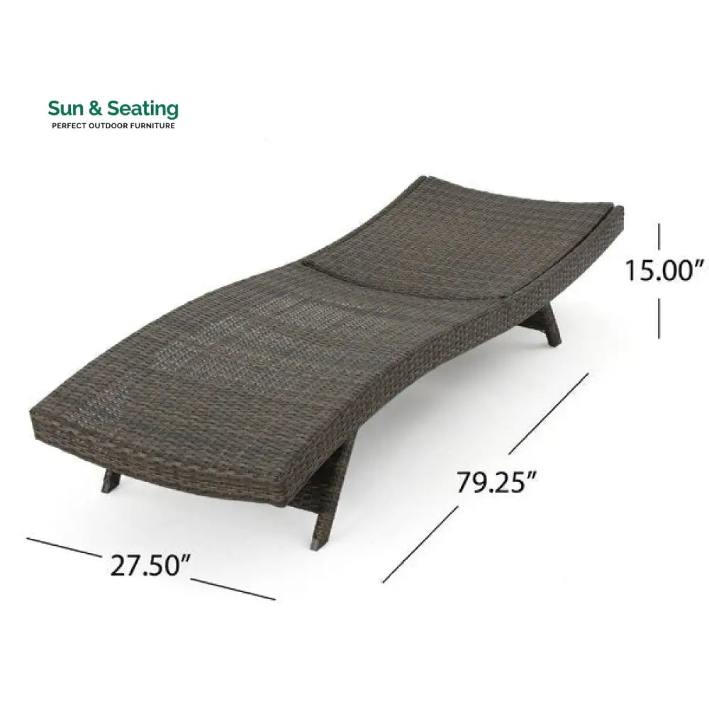 Aver Outdoor Swimming Poolside Lounger Set of 2 (Brown) Loungers