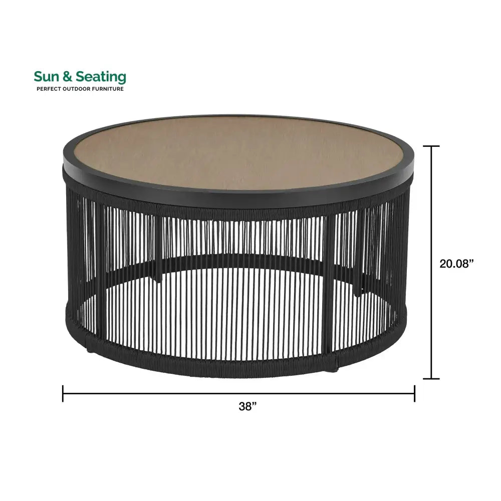 Espira Outdoor Patio Seating Set 4 Chairs and 1 Table Set (Black) Coffee Table Sets