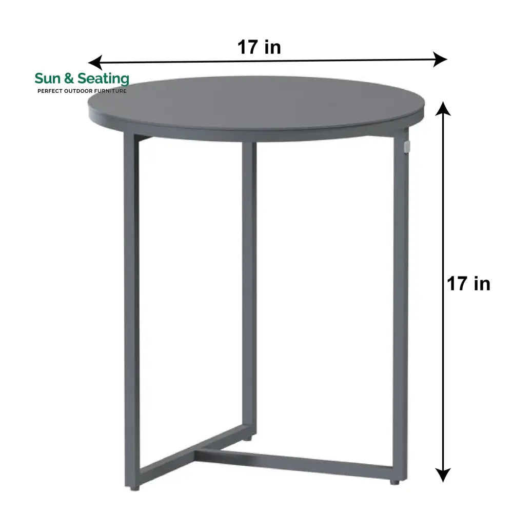 Evana Outdoor Swimming Poolside Lounger With 1 Side Table (Grey) Braided & Rope Loungers