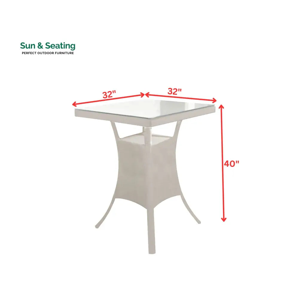 Forst Outdoor Patio Bar Sets 4 Chairs and 1 Table (White) Bar Sets