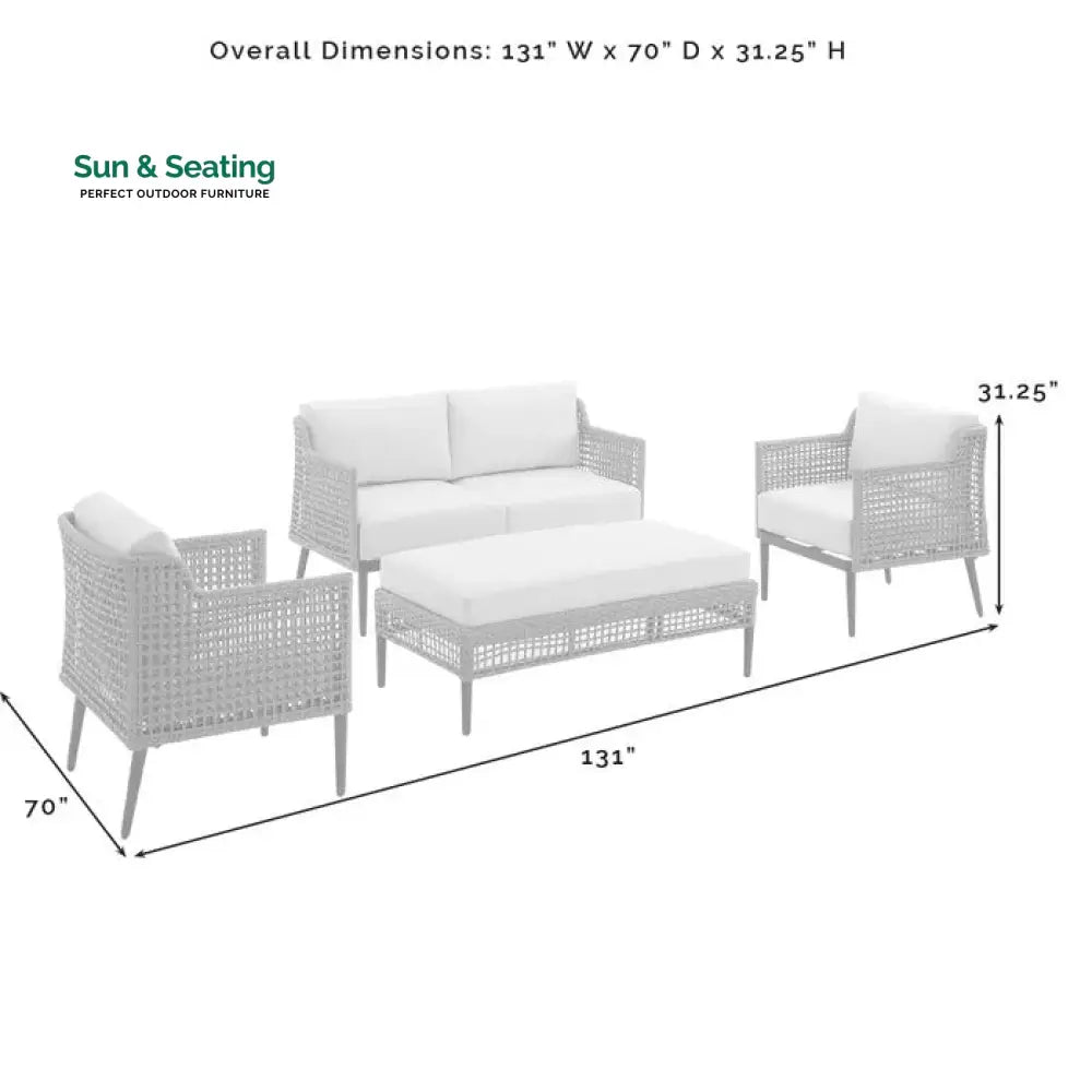 Fuente Outdoor Sofa Set 2 Seater 2 Single seater and 1 Center Table (Cream+ Brown) Sofa Sets