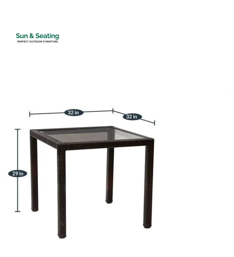 Jank Outdoor Patio Seating Set 4 Chairs and 1 Table Set (Dark Brown) Coffee Table Sets