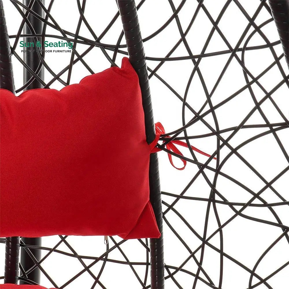 Lilo Single Seater Hanging Swing With Stand For Balcony Garden (Black) Swings