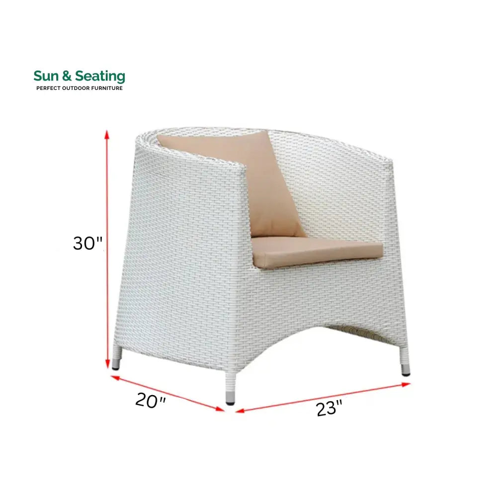 Llamas Outdoor Patio Seating Set 4 Chairs and 1 Table Set (White) Coffee Table Sets