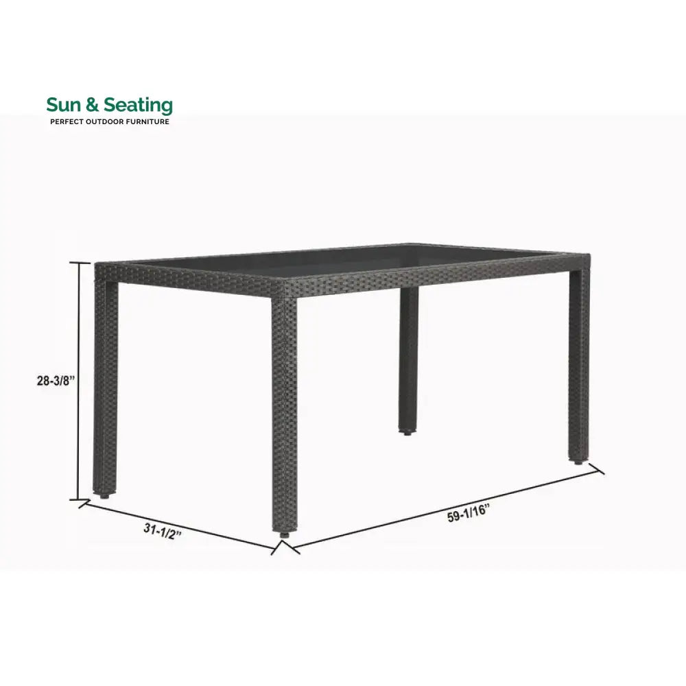 Lombardo Outdoor Patio Dining Set 6 Chairs and 1 Table (Black) Dining sets