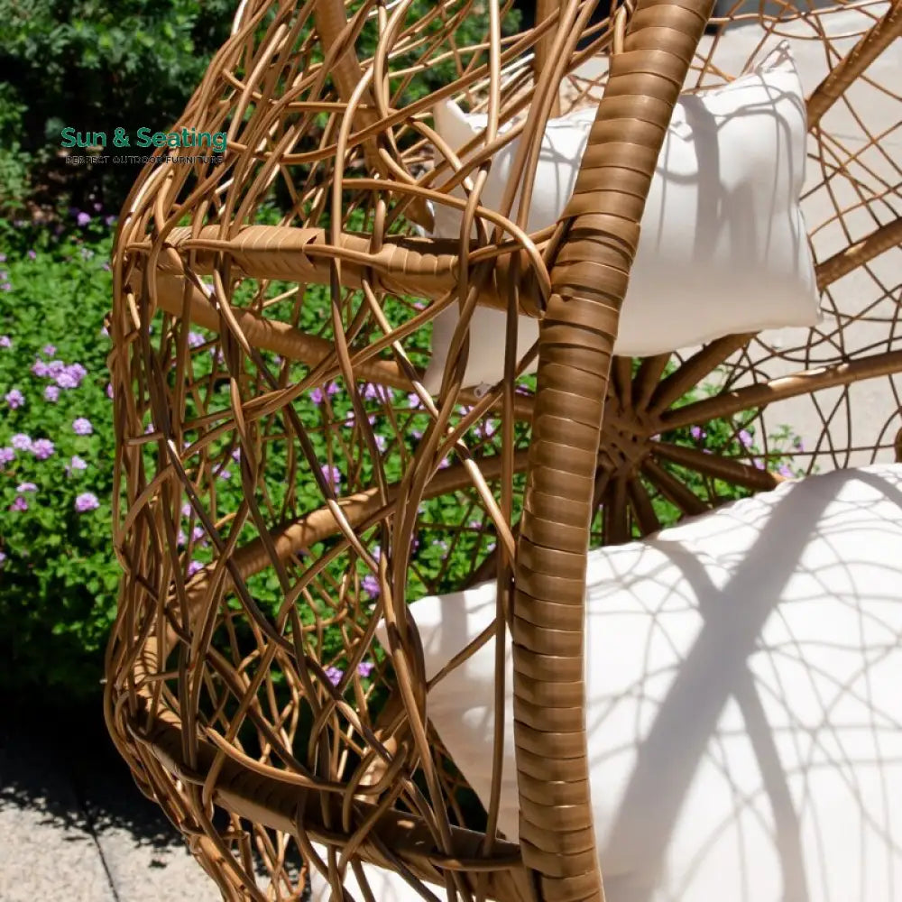 Marino Single Seater Hanging Swing With Stand For Balcony Garden Swing (Honey) Swings