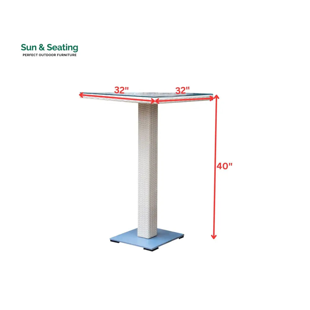 Meier Outdoor Patio Bar Sets 2 Chairs and 1 Table (White) Bar Sets