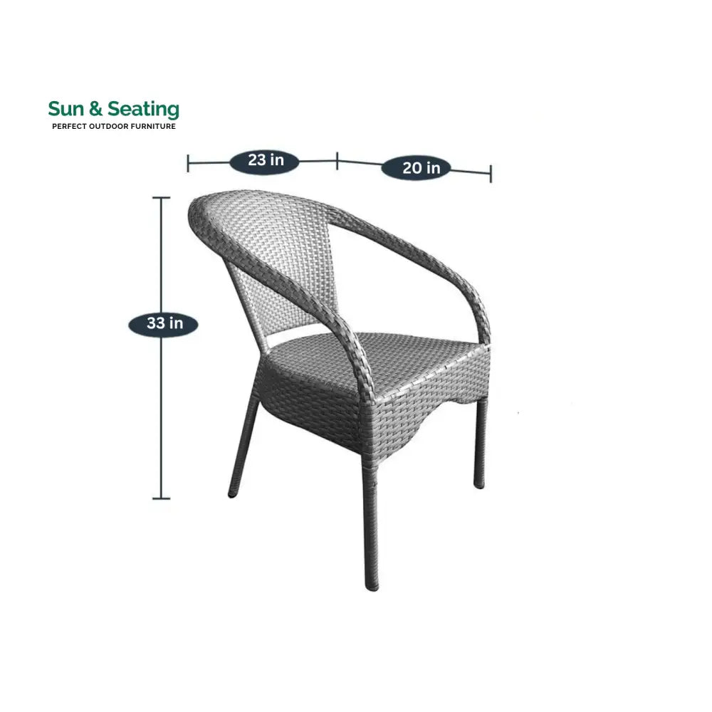 Mishka Outdoor Patio Seating Set 4 Chairs and 1 Table Set (Silver) Coffee Table Sets