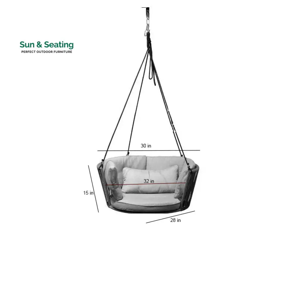 Nico Single Seater Hanging Swing Without Stand For Balcony Garden Swing (Dark Brown) Swings