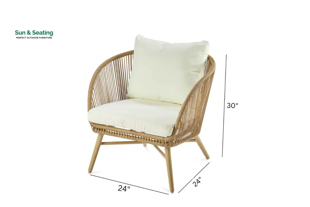 Palmer Outdoor Garden Balcony Sofa Set 2 Seater 2 Single seater and 1 Center Table Set (White + Tan) Sofa Sets