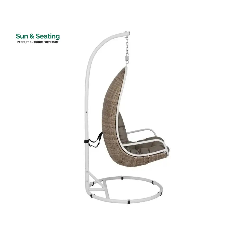 Rossi Single Seater Hanging Swing With Stand For Balcony Garden Swing (Sea shell) Swings