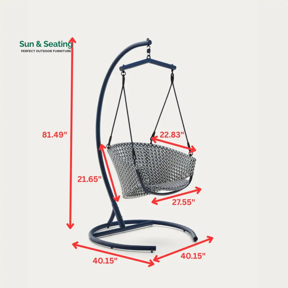 Solax Single Seater Hanging Swing With Stand For Balcony Garden Swings