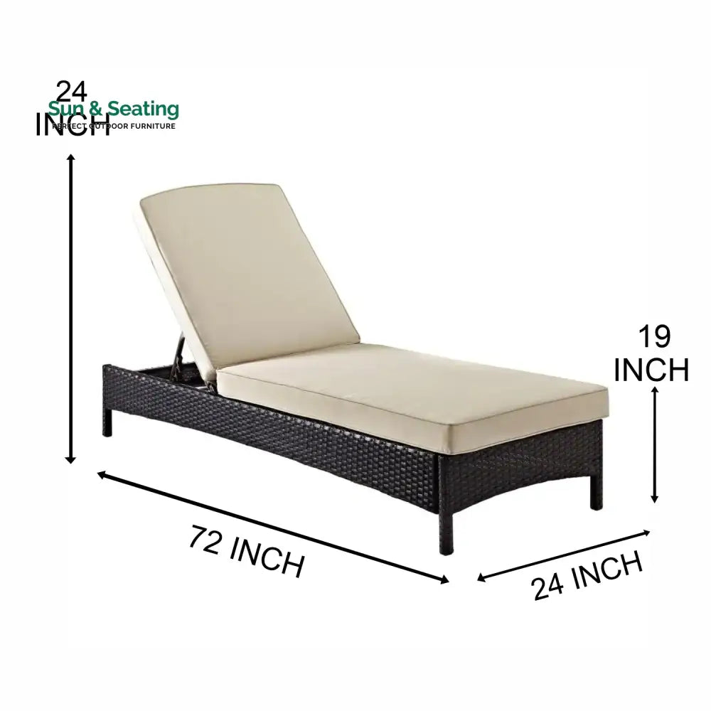 Veny Outdoor Swimming Poolside Lounger (Dark Brown) Loungers