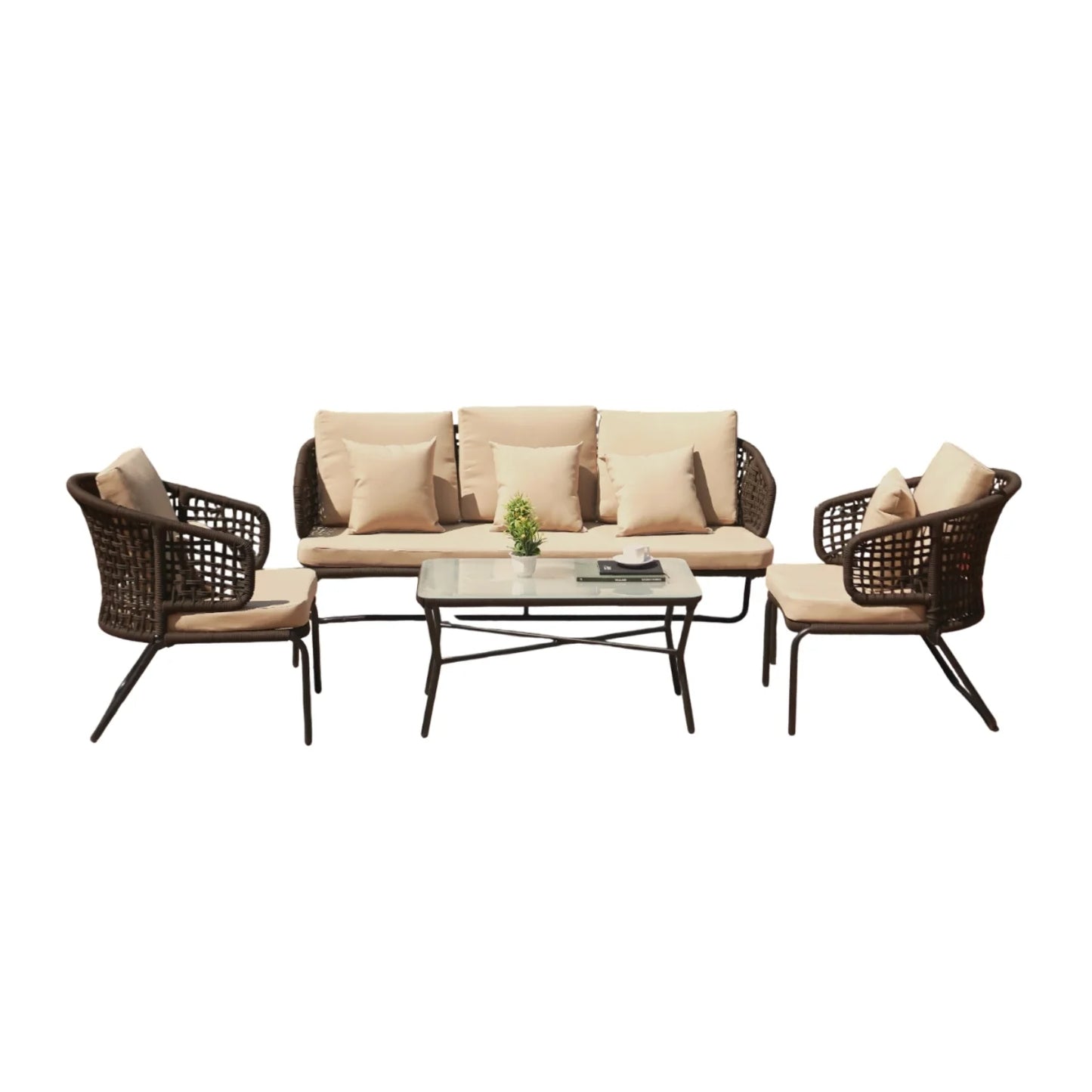 Jivika Outdoor 5 Seater Rope Conversation Sofa Set