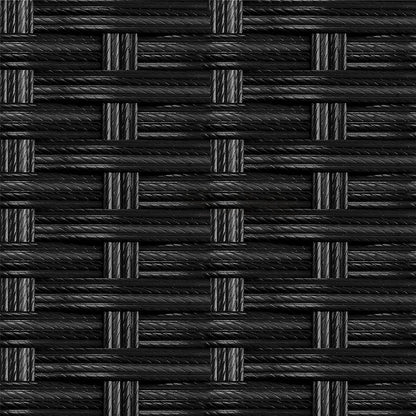 Thea 6-Piece Outdoor Wicker Patio Dining Set – Black/Cream