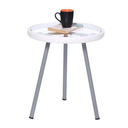 Celestia 3-Piece Outdoor White Rope Patio Set