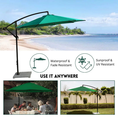 Rutendo 9 Ft Outdoor Offset Cantilever Patio Umbrella with Marble Base
