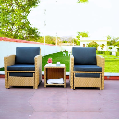 Dhanvi Outdoor 5 Piece Patio Wicker All Weather Sectional Furniture Set