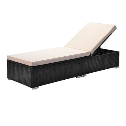 Ambria Outdoor Wicker Lounge Chairs Set of 2 With Side Table